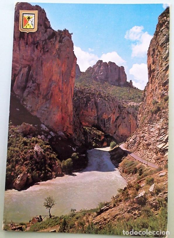Postales: El Pallars. Congost de Collegats. R&iacute;o Noguera Pallaresa. Escudo de Oro. Usada. Color