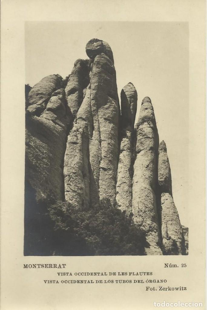 Postkarten: Montserrat. Vista occidental Flautes. Vista occidental de los tubos del &oacute;rgano. Zerkowitz. 25 Postal