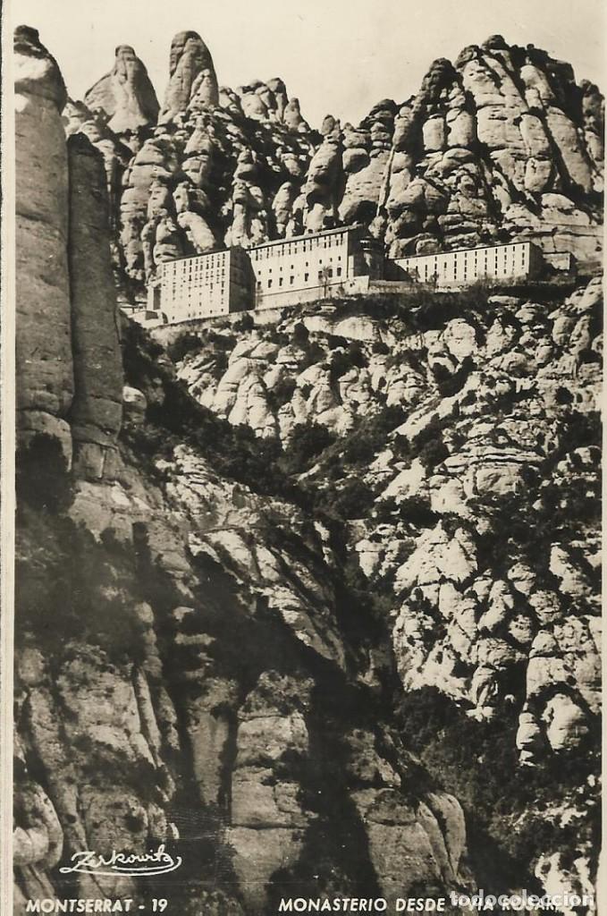 Postkarten: Montserrat. Monasterio desde V&iacute;a Rosario. Zerkowitz. 19. Sin circular. 14x9 cm. Buen estado. Postal.