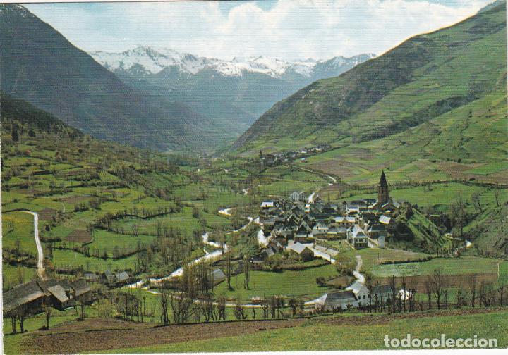 Postales: vall d&acute;aran, panoramica de salardu i la maladeta al fons, lerida
