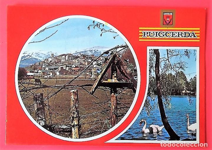 Cartoline: Puigcerd&aacute;. 24 Diversos aspectos. Escudo de Oro. Usada con sello. Color