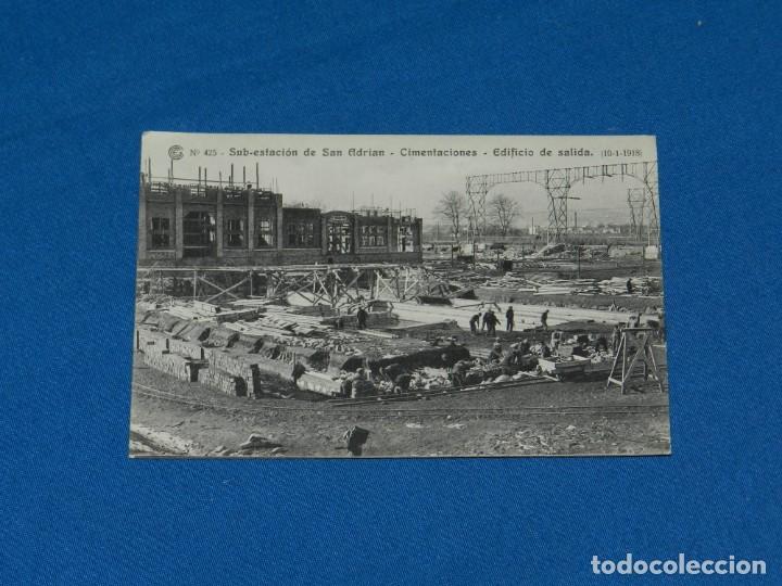 Postcards: 425 SUB-ESTACION DE SAN ADRIAN - CIMIENTOS , EDIFICIO DE SALIDA 1918 CATALANA DE GAS Y ELECTRICIDAD