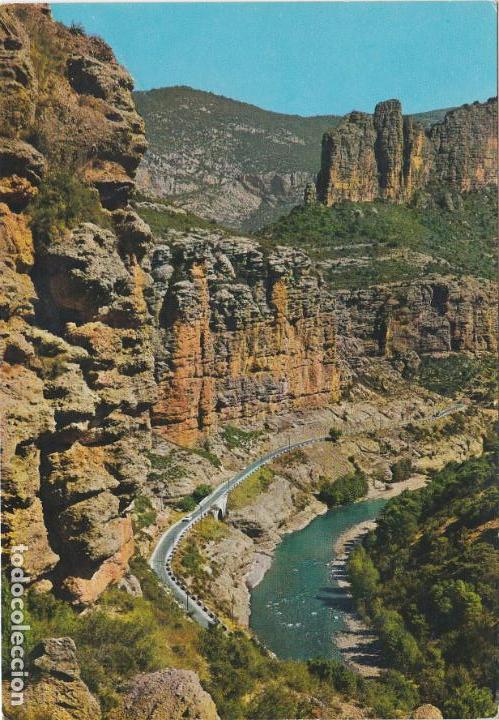 Postales: el pallars, inmediaciones de pobla de segur, desfiladero de collegats, lerida