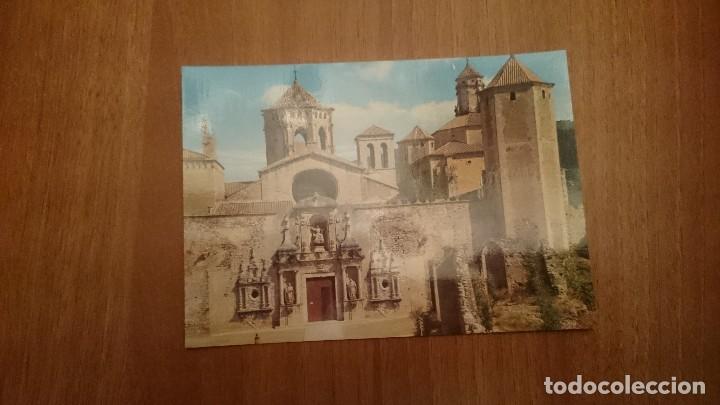 Postales: POSTAL REAL MONASTERIO DE POBLET FACHADA DE LA IGLESIA SIN CIRCULAR