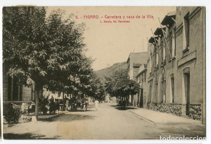 Postcards: a01274 figaro carretera y casa de la vila roisin n&ordm;6 coche circulada1943