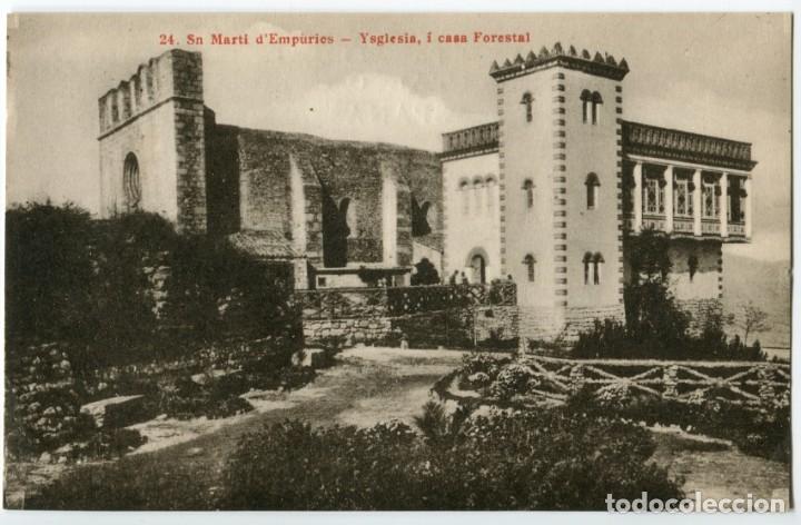 Postais: a00980 sant marti d'empuries yglesia i casa forestal esquirol n&ordm;24