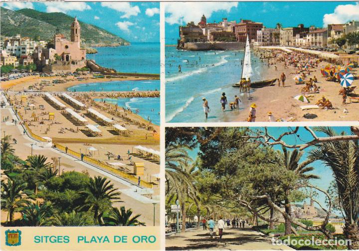 Postales: sitges, playa de oro, barcelona - Foto 1