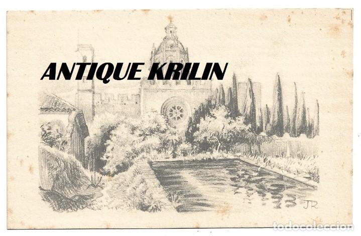 Postales: MONASTERIO DE SANTES CREUS .- FACHADA POSTERIOR DEL TEMPLO .- ILUSTRA J.R