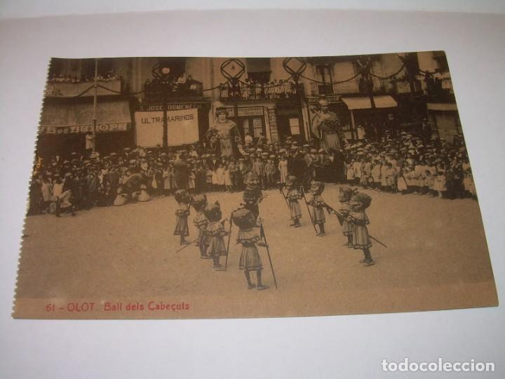 Postales: ANTIGUA POSTAL......OLOT.........BALL DELS CABE&Ccedil;UTS. - Foto 1