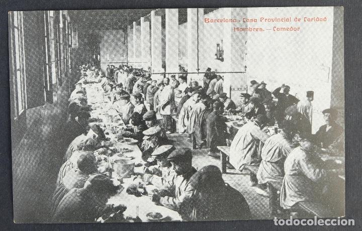 Postales: Postal original-Barcelona, casa provincial de caridad. Hombres-comedor