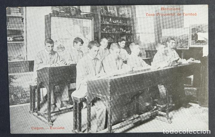 Postales: Postal original-Barcelona, casa provincial de caridad. Ciegos, escuela