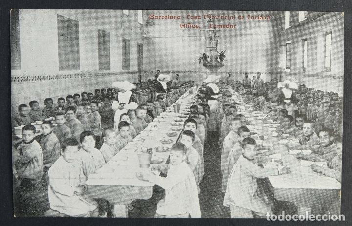 Postales: Postal original-Barcelona, casa provincial de caridad. Ni&ntilde;os, comedor