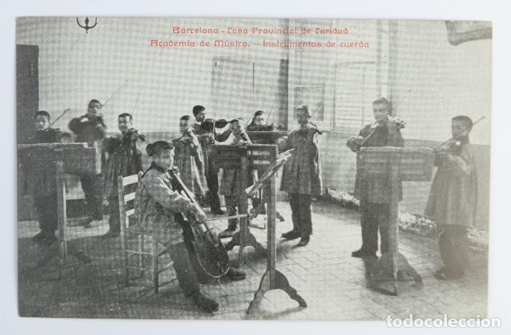 Postales: Postal original-Barcelona, casa provincial de caridad. Academia de m&uacute;sica, instrumentos de cuerda