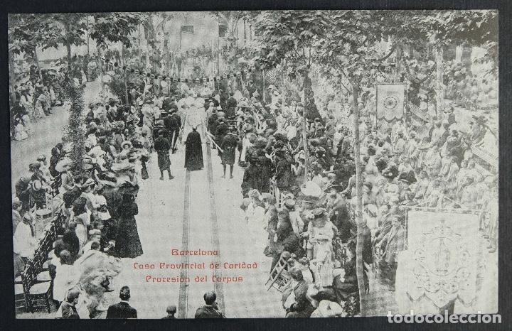 Postales: Postal original-Barcelona, casa provincial de caridad. Procesi&oacute;n del Corpus