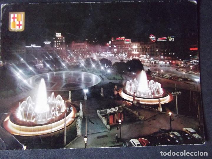 Postais: BARCELONA-V46-CIRCULADA-PLAZA DE CATALU&Ntilde;A-VISTA NOCTURNA
