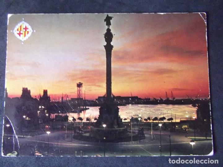 Postais: BARCELONA-V46-CIRCULADA-MONUMENTO A COLON