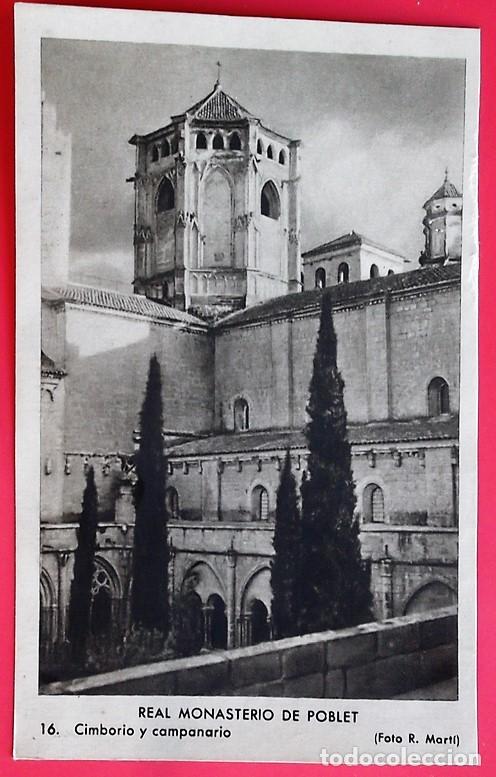 Postales: Real Monasterio de Poblet. 16 Cimborio y campanario. Foto R. Mart&iacute;. Nueva. Blanco/Negro