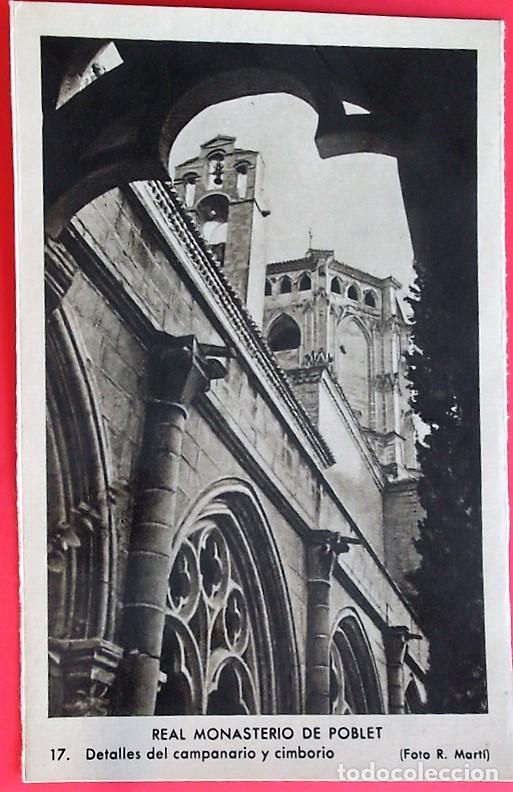 Postales: Real Monasterio de Poblet. 17 Detalles del campanario y cimborio. Foto R. Mart&iacute;. Nueva. Blanco/Negro