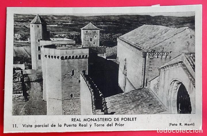Postales: Real Monasterio de Poblet. 11 Vista parcial de la Puerta Real y Torre del Prior. Foto R. Mart&iacute;. Nuev