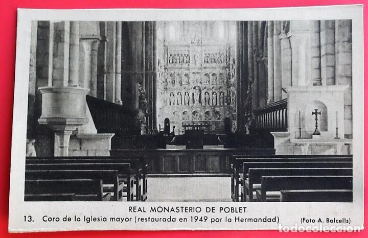Postales: Real Monasterio de Poblet. 13 Coro de la Iglesia mayor (restaurada en 1949 por la Hermandad). Foto A