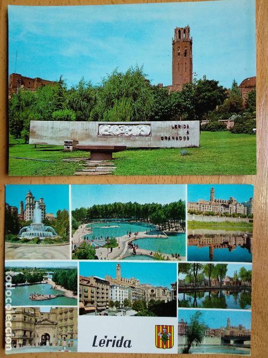Postales: 2 POSTALES LERIDA.  VISTAS..MONUMENTO..