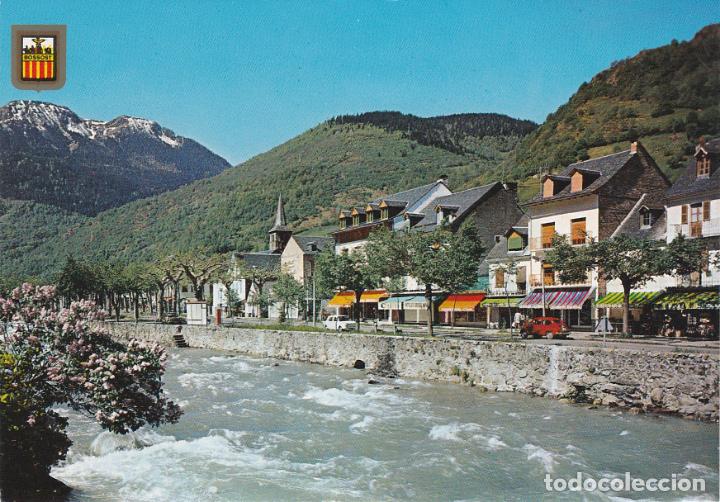 Postales: vall d&acute;aran, bossost, vista parcial, riu garona, lerida