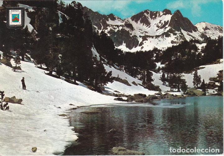 Postales: vall d&acute;espot, vista parcial de l&acute;estany de sant maurici, parc nacional, lerida