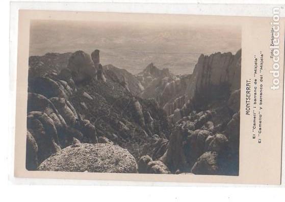 Cartoline: TARJETA POSTAL DE MONTSERRAT. EL CAMELLO Y BARRANCO DEL MITJDIA.