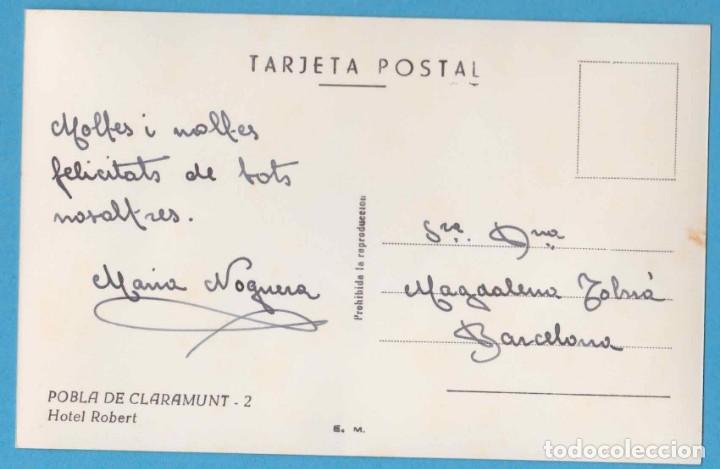 Postales: POBLA DE CLARAMUNT - 2. HOTEL ROBERT. E.M. - Foto 2