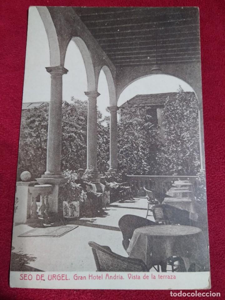 Postales: TARJETA POSTAL VISTA TERRAZA GRAN HOTEL ANDR&Iacute;A DE BARTOLOME GRAU SEO DE URGEL A&Ntilde;OS 20 SIGLO XX SC
