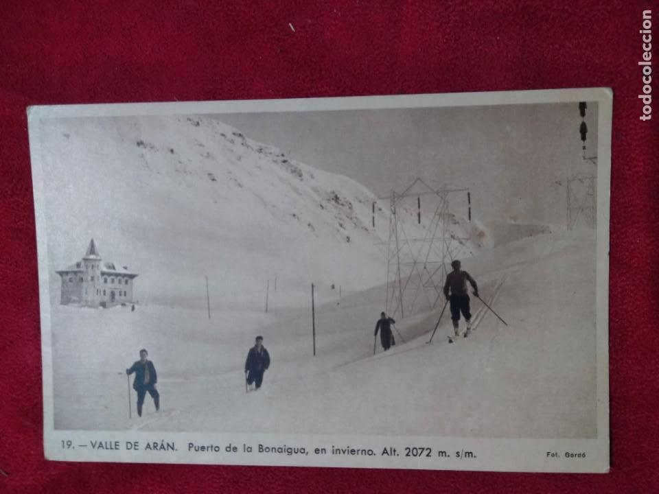 Postales: TARJETA POSTAL VALLE DE ARAN ESQUIADORES EN PUERTO BONAIGUA EN INVIERNO GORD&Oacute; MONTA&Ntilde;A A&Ntilde;OS 20 SC
