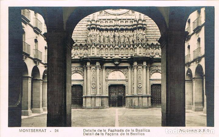 Postais: Montserrat, detalle de la fachada de la Basilica. Foto Ripol n1 364