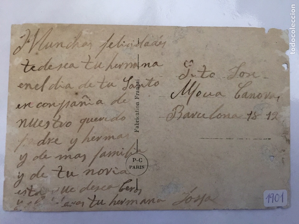 Postales: Postal - Barcelona // 1901 // PC Par&iacute;s - Foto 2