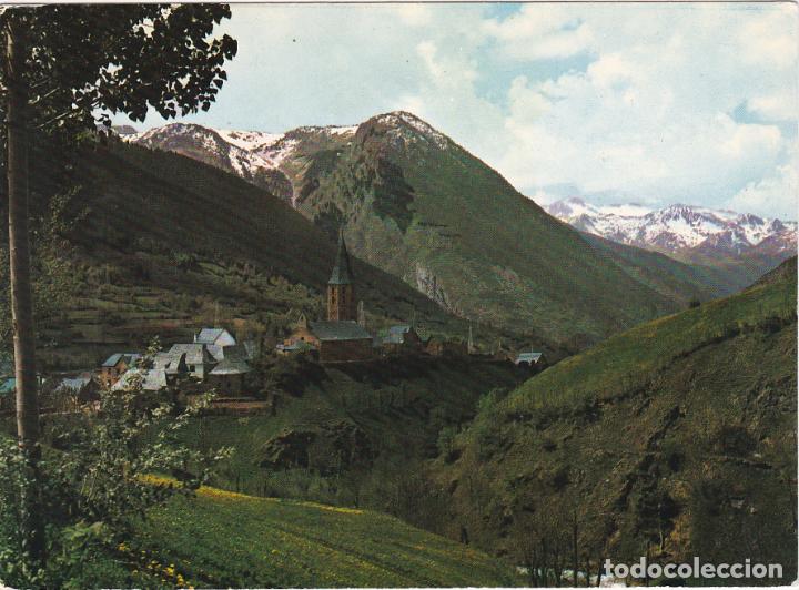 Postales: salardu, vista parcial al fondo la maladeta, lerida