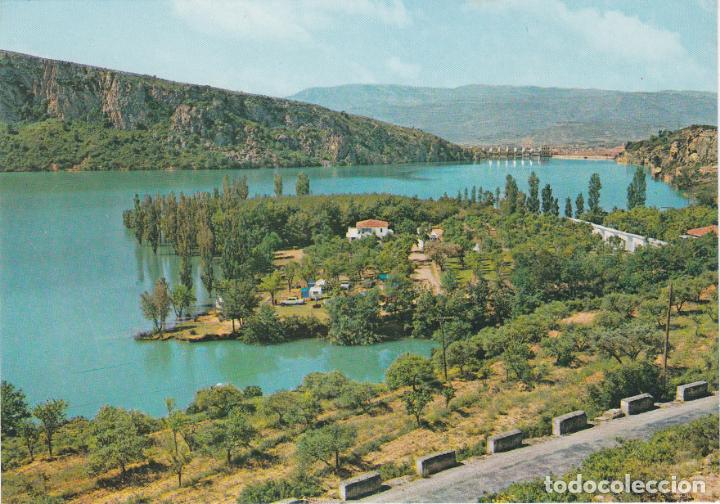 Postales: pirineos de lerida, el pallars, camping gaset al borde del lago de san antonio