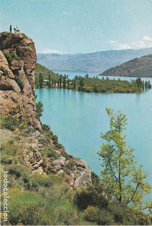 Postales: pirineos de lerida, el pallars, lago de san antonio y camping gaset al fondo