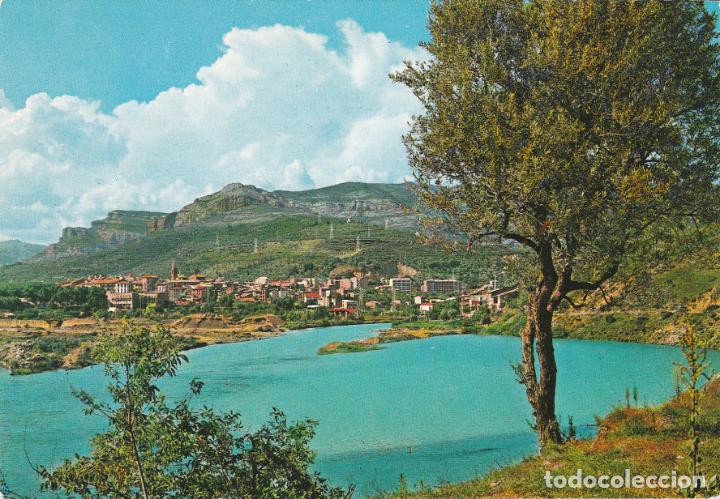 Postales: pirineos de lerida, el pallars, pobla de segur al pie del lago de san antonio