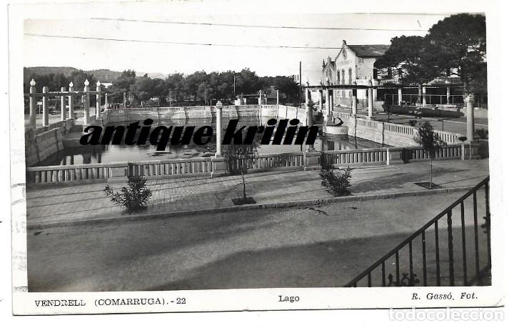 Postales: COMARRUGA - VENDRELL N&ordm; 22 LAGO / FOTO R. GASS&Oacute; / SIN FRANQUEAR PERO ESCRITA