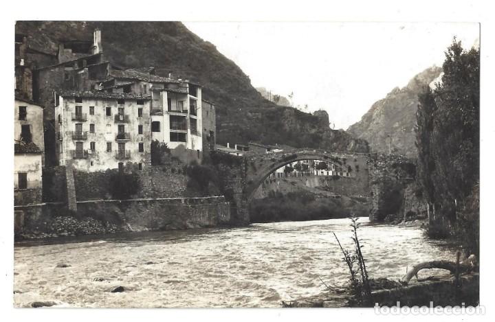 Postales: GERRI DE LA SAL.- N&ordm; 4, PUENTE SOBRE EL R&Iacute;O NOGUERA PALLARESA, FOT. CUY&Aacute;S. L&Eacute;RIDA- SIN CIRCULAR