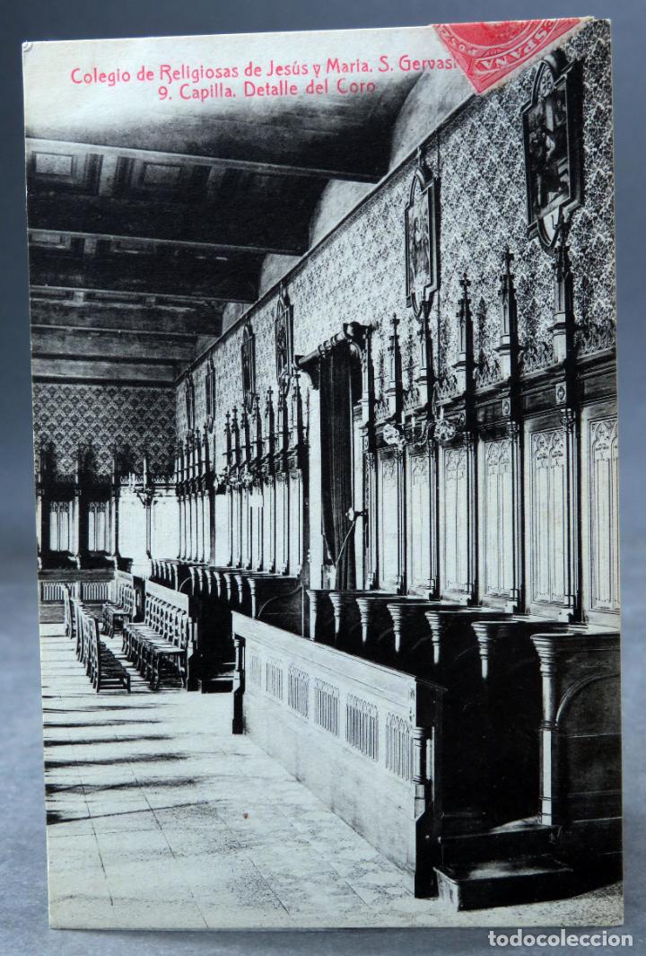 Postkarten: Postal Colegio Religiosas Jes&uacute;s y Mar&iacute;a San Gervasio Detalle coro A Tolr&aacute; Viazo circulada 1909