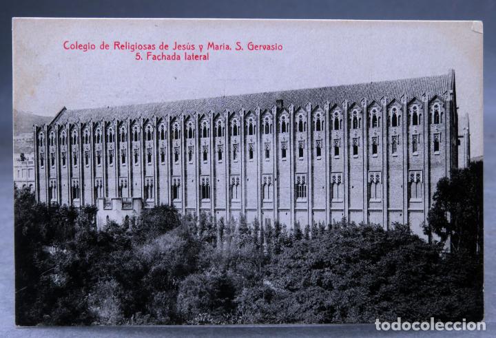Postkarten: Postal Colegio Religiosas Jes&uacute;s y Mar&iacute;a San Gervasio Fachada lateral A Tolr&aacute; Viazo circulada 1909