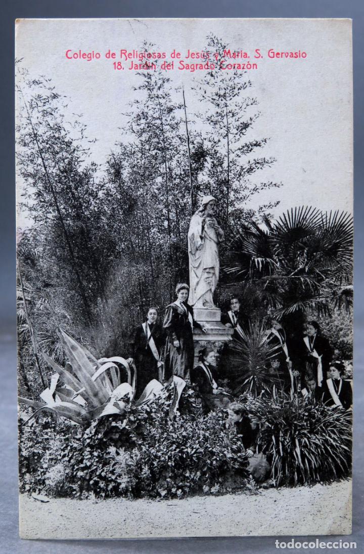 Postales: Postal Colegio Religiosas Jes&uacute;s y Mar&iacute;a San Gervasio Jard&iacute;n Sagrado Coraz&oacute;n chicas A Tolr&aacute; Viazo cir