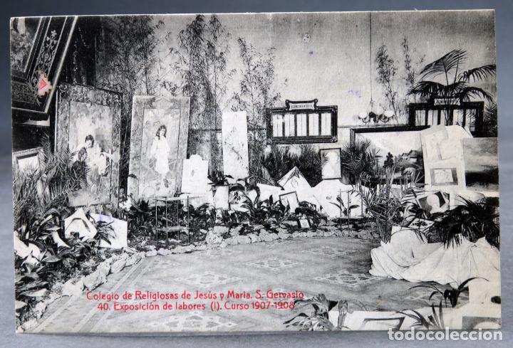 Postales: Postal Colegio Religiosas Jes&uacute;s Mar&iacute;a San Gervasio Exposici&oacute;n labores curso 1907 1908 A Tolr&aacute; Viazo