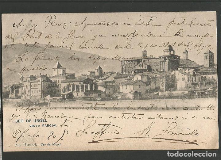 Postales: SEO DE URGEL-VISTA PARCIAL-1-JOSE CLAVEROL-VER REVERSO SIN DIVIDIR-(58.793)