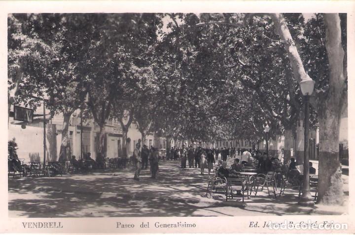 Postales: POSTAL DE VENDRELL - PASEO DEL GENERALISIMO . - Foto 1