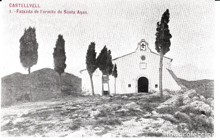 Postales: POSTAL CASTELLVELL-TARRAGONA- FATXADA DE L'ERMITA DE SANTA AGNA -FOT.  IMP.CAT&Oacute;LICA REUS