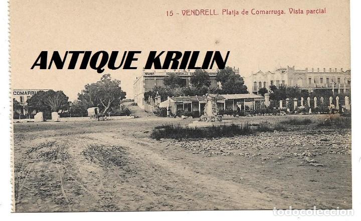 Postales: VENDRELL N&ordm; 15 PLATJA DE COMARRUGA , VISTA PARCIAL / FOTOTIPIA THOMAS / SIN FRANQUEAR