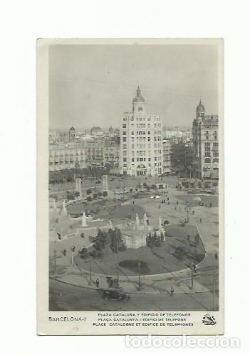 Postales: Barcelona, Plaza Catalu&ntilde;a y Edifico de Tel&eacute;fonos, 1929 - Foto 1