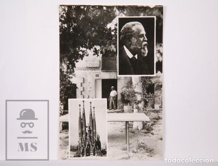 Cartoline: Postal Fotogr&aacute;fica - N&ordm; 20, Riudoms. Gaud&iacute;, Casa Natal y La Sagrada Familia - Ed. Casa Gispert