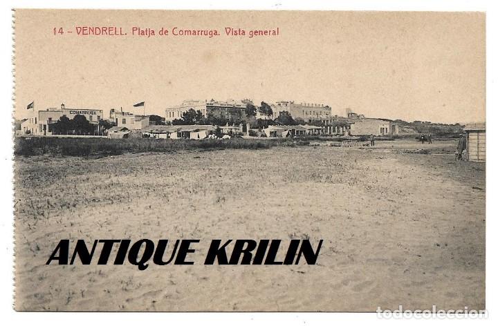 Postales: VENDRELL N&ordm; 14 PLATJA DE COMARRUGA , VISTA GENERAL / FOTOTIPIA THOMAS / SIN FRANQUEAR